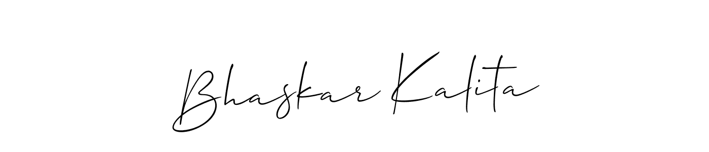 You should practise on your own different ways (Allison_Script) to write your name (Bhaskar Kalita) in signature. don't let someone else do it for you. Bhaskar Kalita signature style 2 images and pictures png