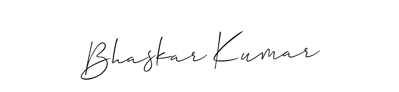 You should practise on your own different ways (Allison_Script) to write your name (Bhaskar Kumar) in signature. don't let someone else do it for you. Bhaskar Kumar signature style 2 images and pictures png
