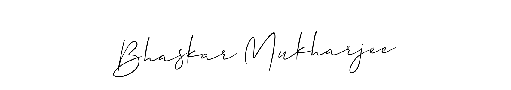 How to make Bhaskar Mukharjee name signature. Use Allison_Script style for creating short signs online. This is the latest handwritten sign. Bhaskar Mukharjee signature style 2 images and pictures png
