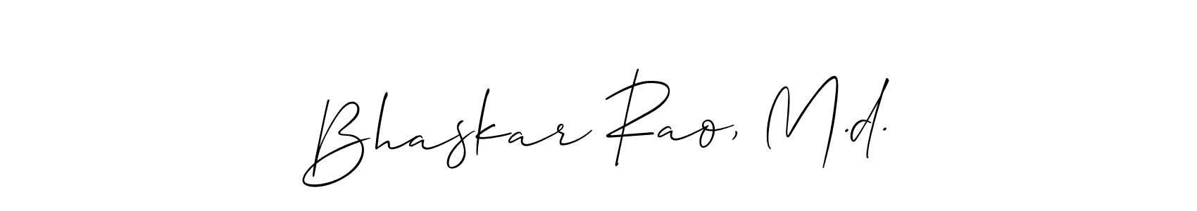 It looks lik you need a new signature style for name Bhaskar Rao, M.d.. Design unique handwritten (Allison_Script) signature with our free signature maker in just a few clicks. Bhaskar Rao, M.d. signature style 2 images and pictures png