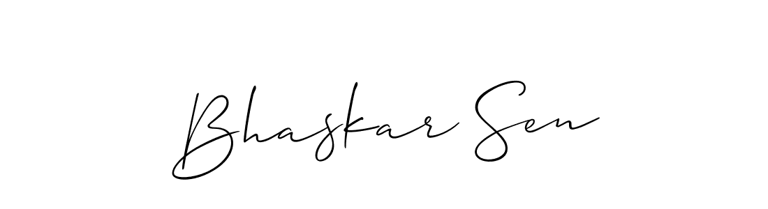 The best way (Allison_Script) to make a short signature is to pick only two or three words in your name. The name Bhaskar Sen include a total of six letters. For converting this name. Bhaskar Sen signature style 2 images and pictures png