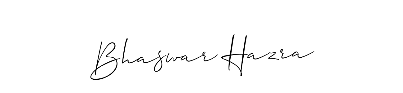 Create a beautiful signature design for name Bhaswar Hazra. With this signature (Allison_Script) fonts, you can make a handwritten signature for free. Bhaswar Hazra signature style 2 images and pictures png