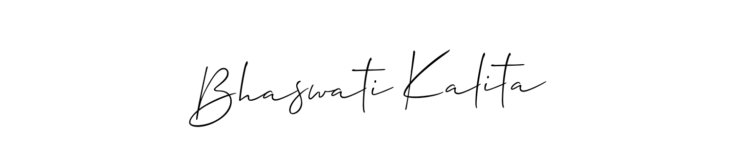 How to make Bhaswati Kalita name signature. Use Allison_Script style for creating short signs online. This is the latest handwritten sign. Bhaswati Kalita signature style 2 images and pictures png