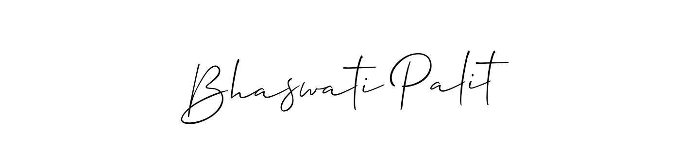 The best way (Allison_Script) to make a short signature is to pick only two or three words in your name. The name Bhaswati Palit include a total of six letters. For converting this name. Bhaswati Palit signature style 2 images and pictures png