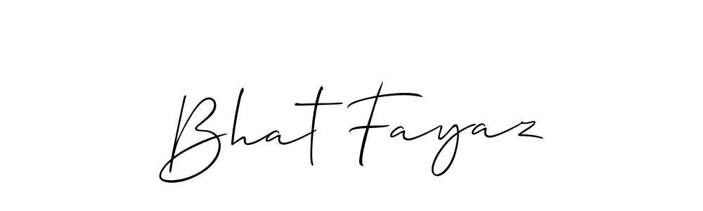 Allison_Script is a professional signature style that is perfect for those who want to add a touch of class to their signature. It is also a great choice for those who want to make their signature more unique. Get Bhat Fayaz name to fancy signature for free. Bhat Fayaz signature style 2 images and pictures png