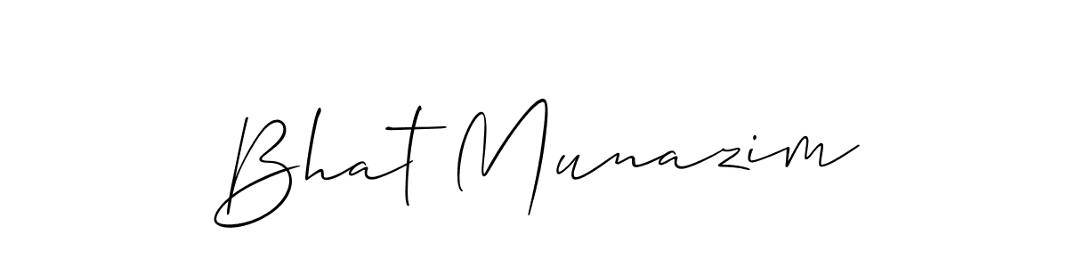 This is the best signature style for the Bhat Munazim name. Also you like these signature font (Allison_Script). Mix name signature. Bhat Munazim signature style 2 images and pictures png