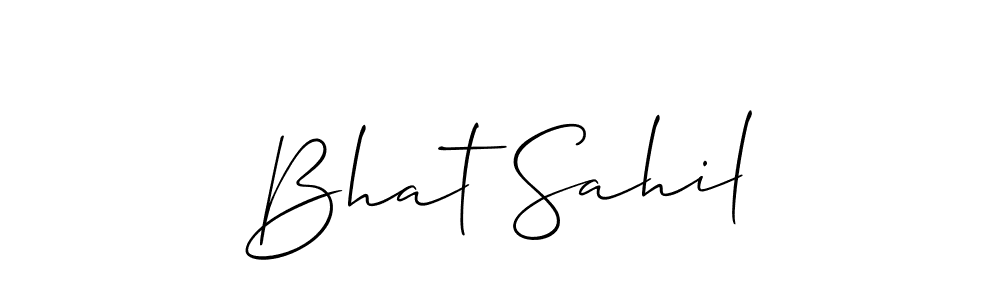 This is the best signature style for the Bhat Sahil name. Also you like these signature font (Allison_Script). Mix name signature. Bhat Sahil signature style 2 images and pictures png