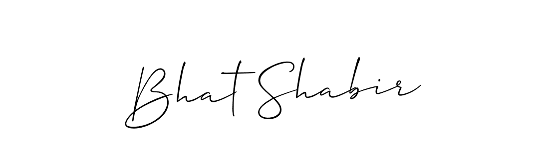 Create a beautiful signature design for name Bhat Shabir. With this signature (Allison_Script) fonts, you can make a handwritten signature for free. Bhat Shabir signature style 2 images and pictures png