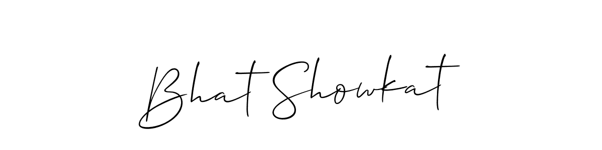 How to make Bhat Showkat signature? Allison_Script is a professional autograph style. Create handwritten signature for Bhat Showkat name. Bhat Showkat signature style 2 images and pictures png