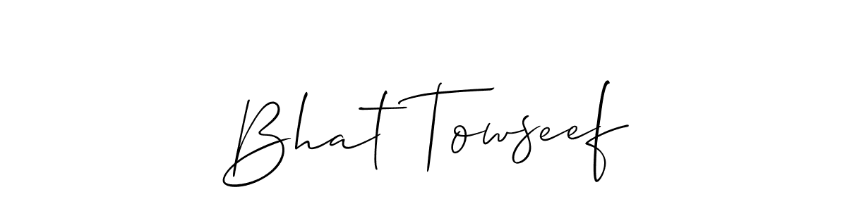 if you are searching for the best signature style for your name Bhat Towseef. so please give up your signature search. here we have designed multiple signature styles  using Allison_Script. Bhat Towseef signature style 2 images and pictures png
