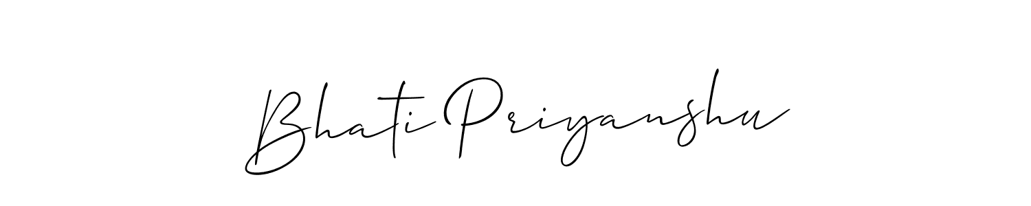 Make a short Bhati Priyanshu signature style. Manage your documents anywhere anytime using Allison_Script. Create and add eSignatures, submit forms, share and send files easily. Bhati Priyanshu signature style 2 images and pictures png