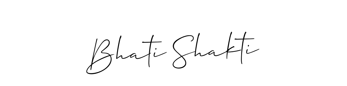 Use a signature maker to create a handwritten signature online. With this signature software, you can design (Allison_Script) your own signature for name Bhati Shakti. Bhati Shakti signature style 2 images and pictures png