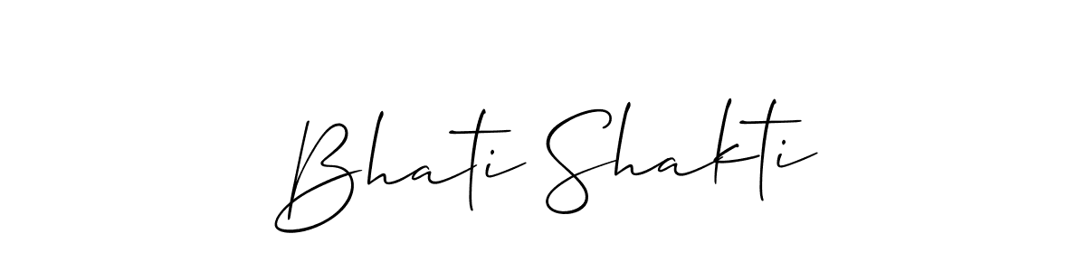 Use a signature maker to create a handwritten signature online. With this signature software, you can design (Allison_Script) your own signature for name Bhati Shakti. Bhati Shakti signature style 2 images and pictures png