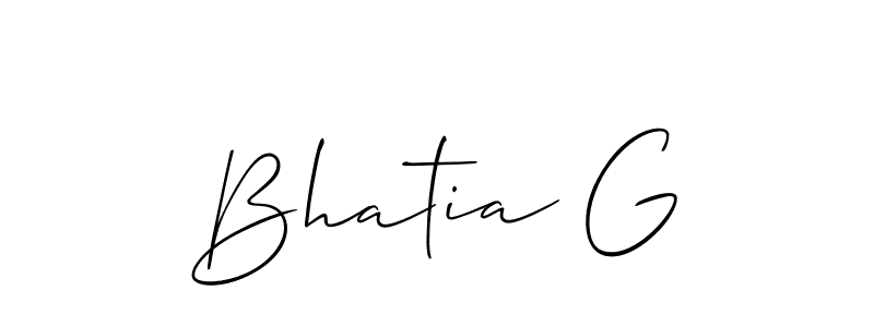 How to Draw Bhatia G signature style? Allison_Script is a latest design signature styles for name Bhatia G. Bhatia G signature style 2 images and pictures png