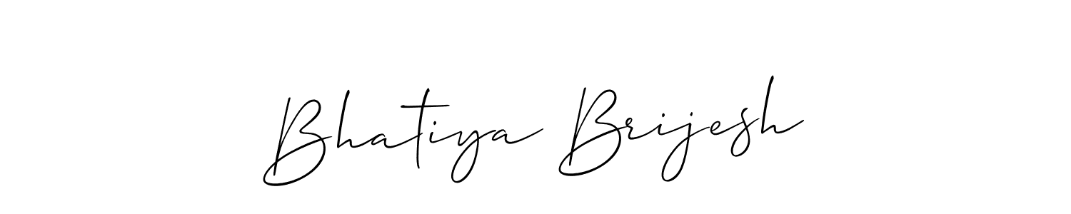 How to make Bhatiya Brijesh name signature. Use Allison_Script style for creating short signs online. This is the latest handwritten sign. Bhatiya Brijesh signature style 2 images and pictures png