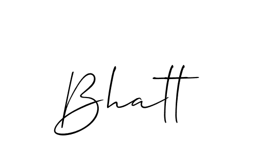 Create a beautiful signature design for name Bhatt. With this signature (Allison_Script) fonts, you can make a handwritten signature for free. Bhatt signature style 2 images and pictures png