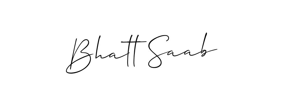 Bhatt Saab stylish signature style. Best Handwritten Sign (Allison_Script) for my name. Handwritten Signature Collection Ideas for my name Bhatt Saab. Bhatt Saab signature style 2 images and pictures png