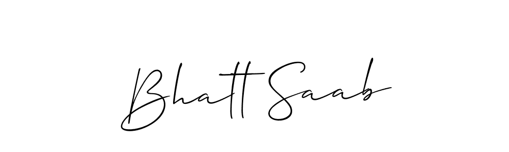 Also we have Bhatt Saab name is the best signature style. Create professional handwritten signature collection using Allison_Script autograph style. Bhatt Saab signature style 2 images and pictures png