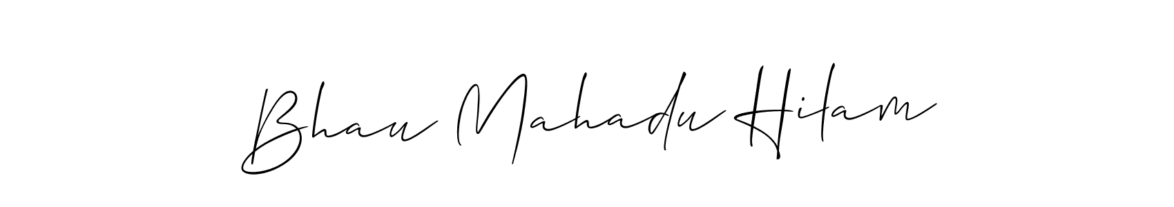 How to Draw Bhau Mahadu Hilam signature style? Allison_Script is a latest design signature styles for name Bhau Mahadu Hilam. Bhau Mahadu Hilam signature style 2 images and pictures png