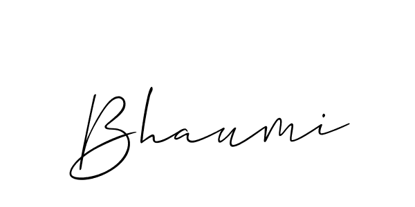 Make a beautiful signature design for name Bhaumi. With this signature (Allison_Script) style, you can create a handwritten signature for free. Bhaumi signature style 2 images and pictures png