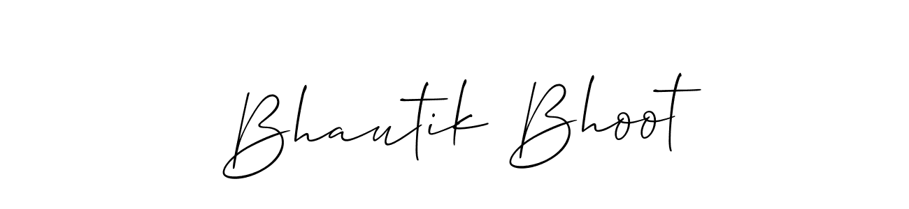 Create a beautiful signature design for name Bhautik Bhoot. With this signature (Allison_Script) fonts, you can make a handwritten signature for free. Bhautik Bhoot signature style 2 images and pictures png