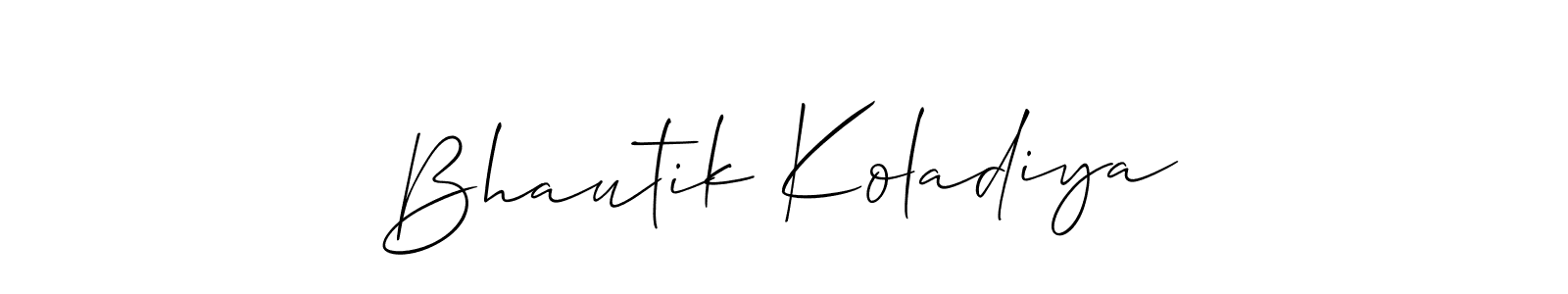 You should practise on your own different ways (Allison_Script) to write your name (Bhautik Koladiya) in signature. don't let someone else do it for you. Bhautik Koladiya signature style 2 images and pictures png