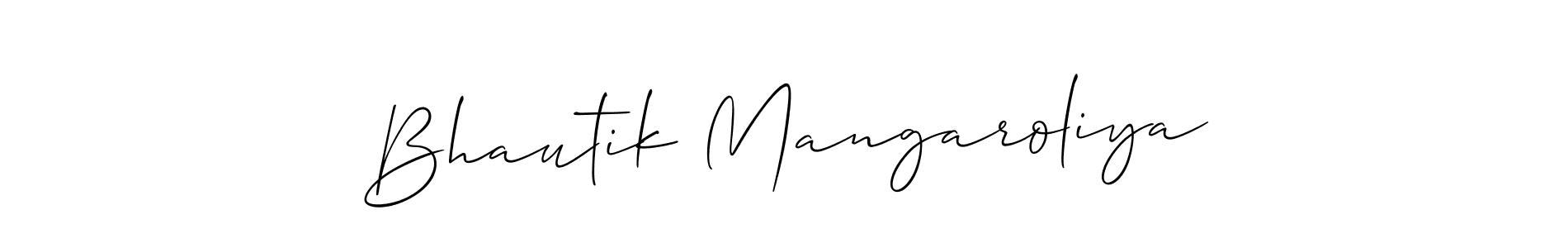 if you are searching for the best signature style for your name Bhautik Mangaroliya. so please give up your signature search. here we have designed multiple signature styles  using Allison_Script. Bhautik Mangaroliya signature style 2 images and pictures png