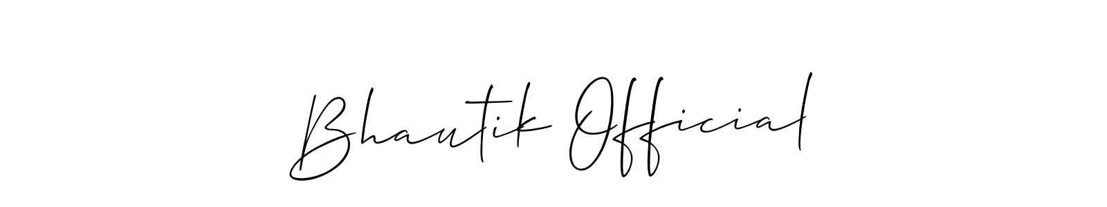 How to make Bhautik Official name signature. Use Allison_Script style for creating short signs online. This is the latest handwritten sign. Bhautik Official signature style 2 images and pictures png