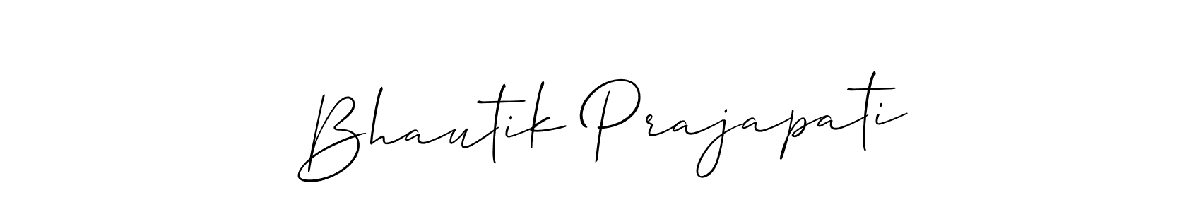 How to make Bhautik Prajapati signature? Allison_Script is a professional autograph style. Create handwritten signature for Bhautik Prajapati name. Bhautik Prajapati signature style 2 images and pictures png