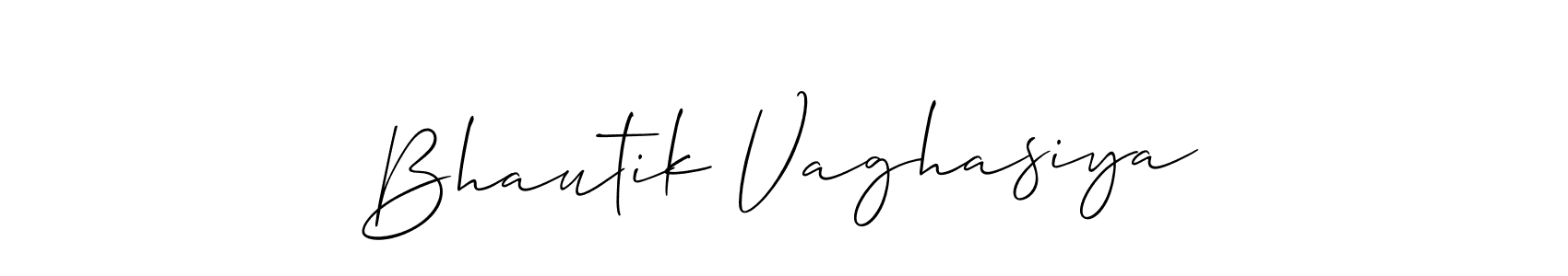 Design your own signature with our free online signature maker. With this signature software, you can create a handwritten (Allison_Script) signature for name Bhautik Vaghasiya. Bhautik Vaghasiya signature style 2 images and pictures png