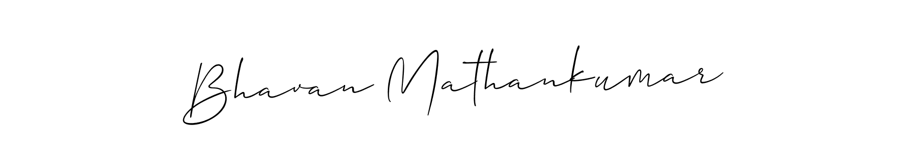 Make a beautiful signature design for name Bhavan Mathankumar. With this signature (Allison_Script) style, you can create a handwritten signature for free. Bhavan Mathankumar signature style 2 images and pictures png