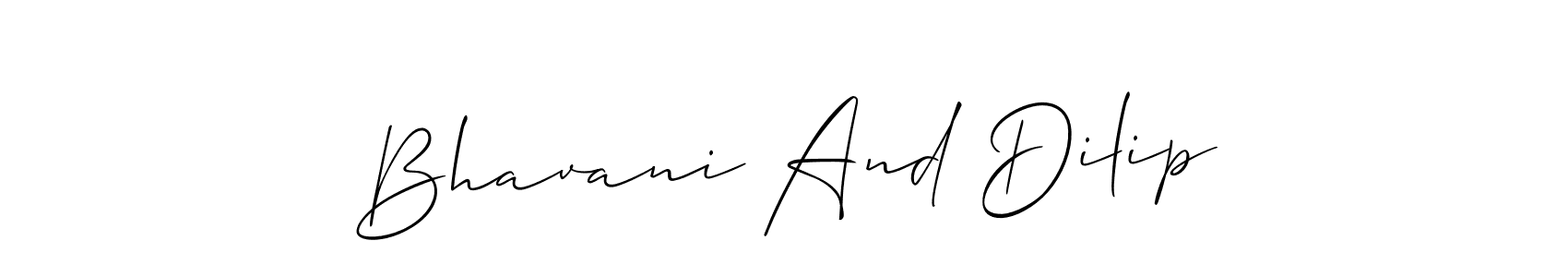 This is the best signature style for the Bhavani And Dilip name. Also you like these signature font (Allison_Script). Mix name signature. Bhavani And Dilip signature style 2 images and pictures png