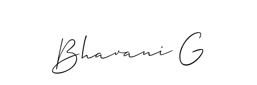 Design your own signature with our free online signature maker. With this signature software, you can create a handwritten (Allison_Script) signature for name Bhavani G. Bhavani G signature style 2 images and pictures png