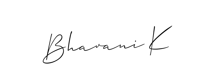 How to make Bhavani K signature? Allison_Script is a professional autograph style. Create handwritten signature for Bhavani K name. Bhavani K signature style 2 images and pictures png