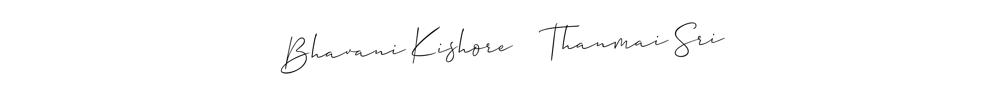 Also we have Bhavani Kishore ♥️ Thanmai Sri name is the best signature style. Create professional handwritten signature collection using Allison_Script autograph style. Bhavani Kishore ♥️ Thanmai Sri signature style 2 images and pictures png