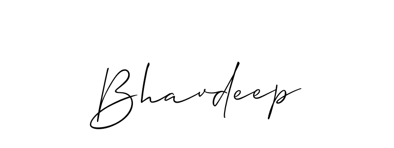 How to make Bhavdeep signature? Allison_Script is a professional autograph style. Create handwritten signature for Bhavdeep name. Bhavdeep signature style 2 images and pictures png