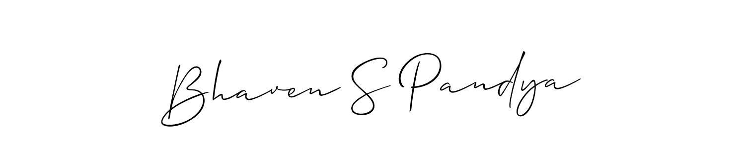 Design your own signature with our free online signature maker. With this signature software, you can create a handwritten (Allison_Script) signature for name Bhaven S Pandya. Bhaven S Pandya signature style 2 images and pictures png