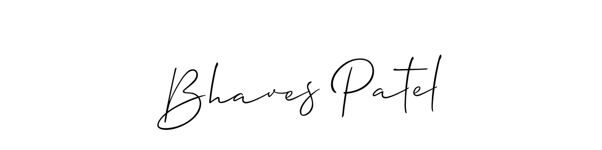 How to make Bhaves Patel name signature. Use Allison_Script style for creating short signs online. This is the latest handwritten sign. Bhaves Patel signature style 2 images and pictures png