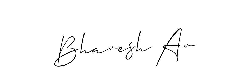 The best way (Allison_Script) to make a short signature is to pick only two or three words in your name. The name Bhavesh Av include a total of six letters. For converting this name. Bhavesh Av signature style 2 images and pictures png