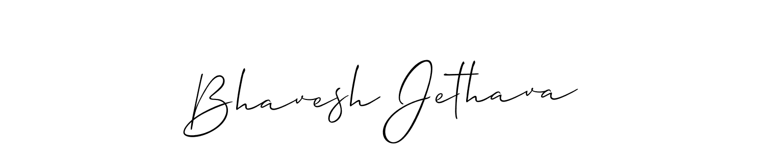 Make a beautiful signature design for name Bhavesh Jethava. With this signature (Allison_Script) style, you can create a handwritten signature for free. Bhavesh Jethava signature style 2 images and pictures png