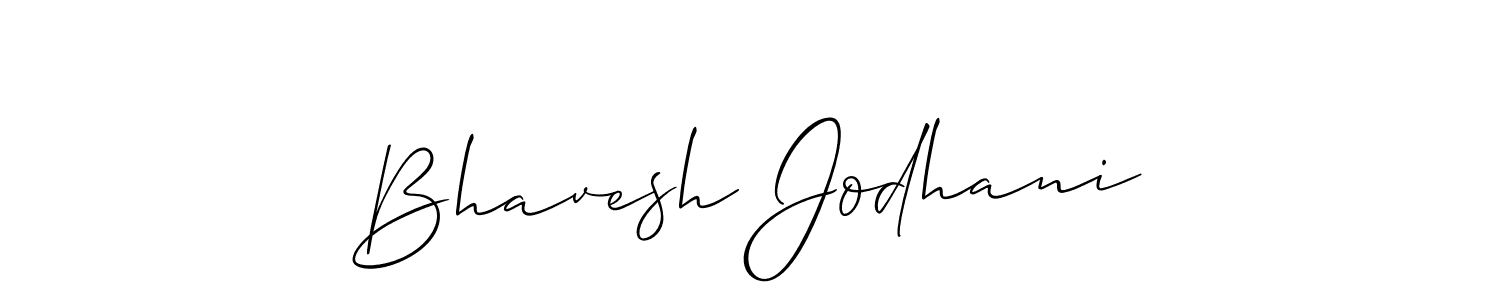 Make a beautiful signature design for name Bhavesh Jodhani. With this signature (Allison_Script) style, you can create a handwritten signature for free. Bhavesh Jodhani signature style 2 images and pictures png