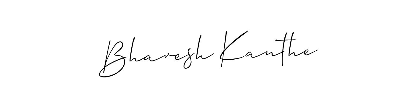 The best way (Allison_Script) to make a short signature is to pick only two or three words in your name. The name Bhavesh Kanthe include a total of six letters. For converting this name. Bhavesh Kanthe signature style 2 images and pictures png