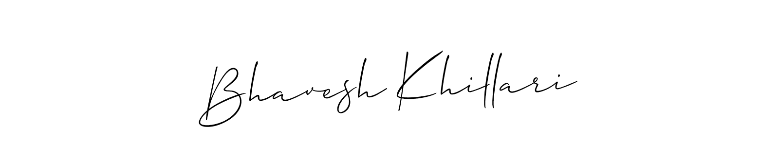 It looks lik you need a new signature style for name Bhavesh Khillari. Design unique handwritten (Allison_Script) signature with our free signature maker in just a few clicks. Bhavesh Khillari signature style 2 images and pictures png