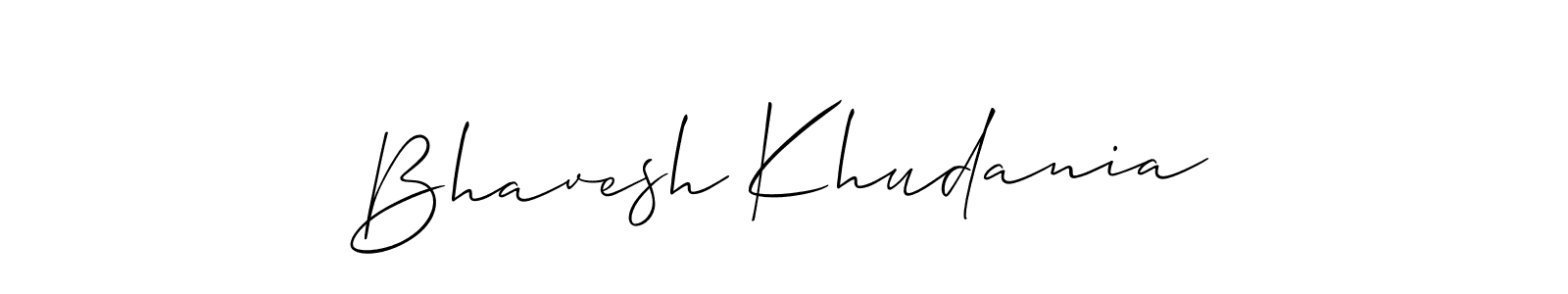 Design your own signature with our free online signature maker. With this signature software, you can create a handwritten (Allison_Script) signature for name Bhavesh Khudania. Bhavesh Khudania signature style 2 images and pictures png