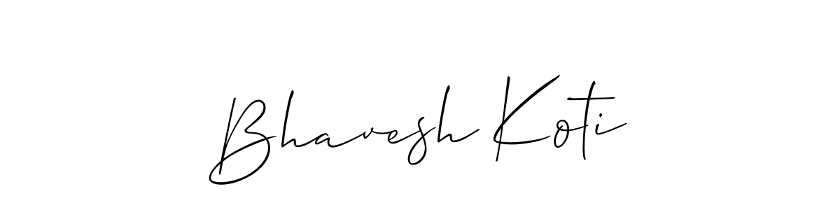 Also we have Bhavesh Koti name is the best signature style. Create professional handwritten signature collection using Allison_Script autograph style. Bhavesh Koti signature style 2 images and pictures png