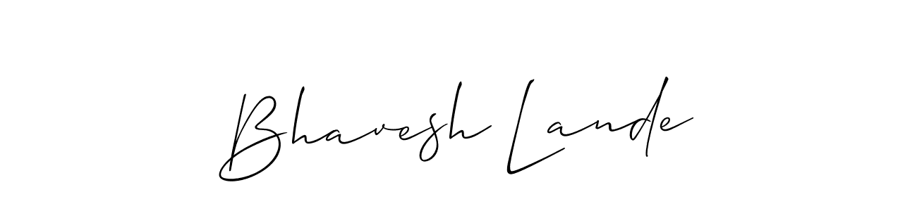 Make a short Bhavesh Lande signature style. Manage your documents anywhere anytime using Allison_Script. Create and add eSignatures, submit forms, share and send files easily. Bhavesh Lande signature style 2 images and pictures png