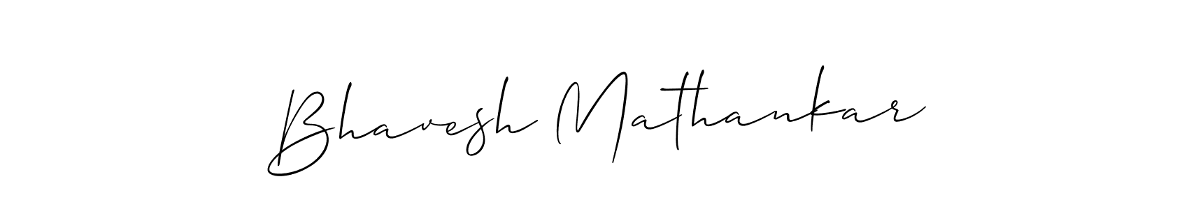 How to make Bhavesh Mathankar signature? Allison_Script is a professional autograph style. Create handwritten signature for Bhavesh Mathankar name. Bhavesh Mathankar signature style 2 images and pictures png