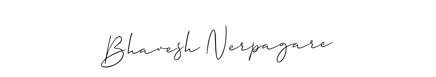 Create a beautiful signature design for name Bhavesh Nerpagare. With this signature (Allison_Script) fonts, you can make a handwritten signature for free. Bhavesh Nerpagare signature style 2 images and pictures png