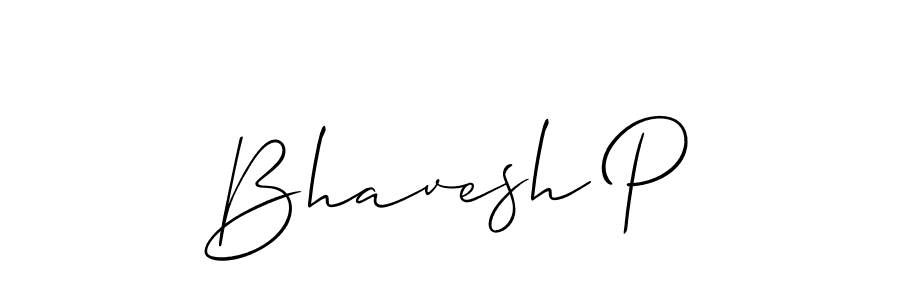 Make a beautiful signature design for name Bhavesh P. With this signature (Allison_Script) style, you can create a handwritten signature for free. Bhavesh P signature style 2 images and pictures png