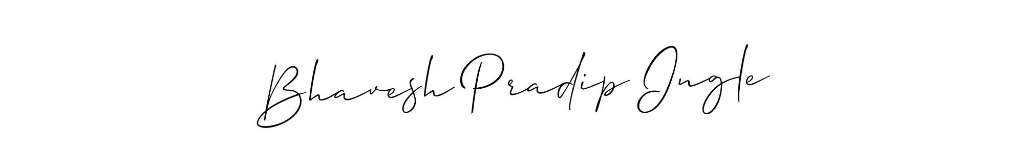 You should practise on your own different ways (Allison_Script) to write your name (Bhavesh Pradip Ingle) in signature. don't let someone else do it for you. Bhavesh Pradip Ingle signature style 2 images and pictures png